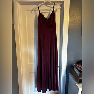 Lulus maroon satin maxi dress